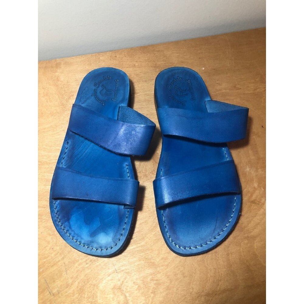 Men’s Jurasalem Blue Leather Sandals
